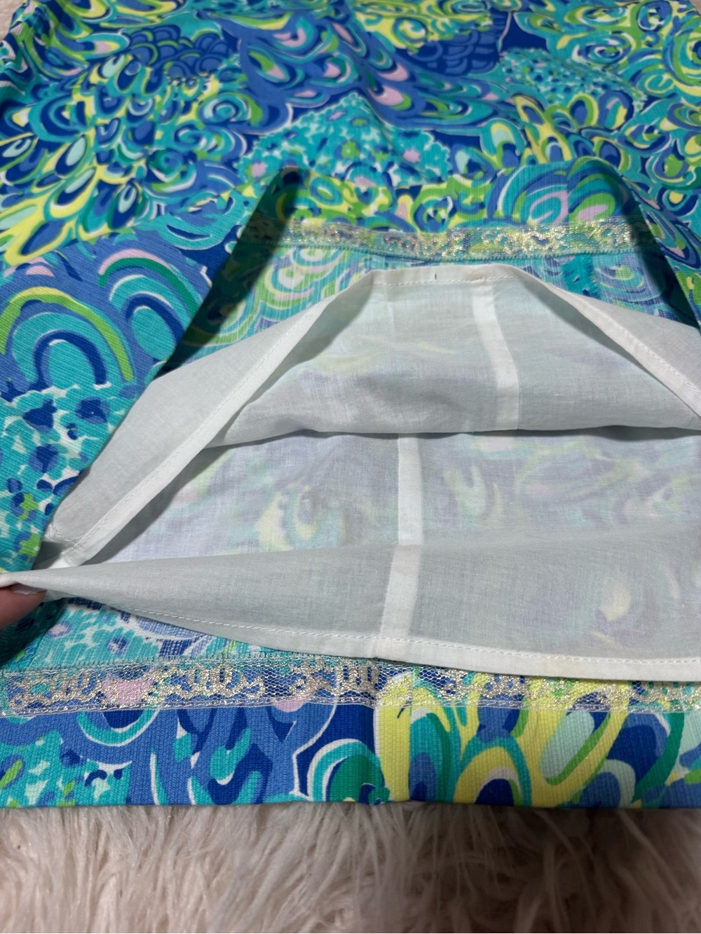 Lilly Pulitzer Melle dress "Lilly's Lagoon" peacock feather print Size 6 - Picture 3 of 9